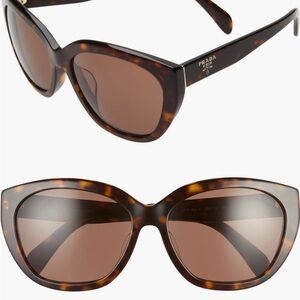 Prada Havana Brown 59 mm Cat-Eye Sunglasses